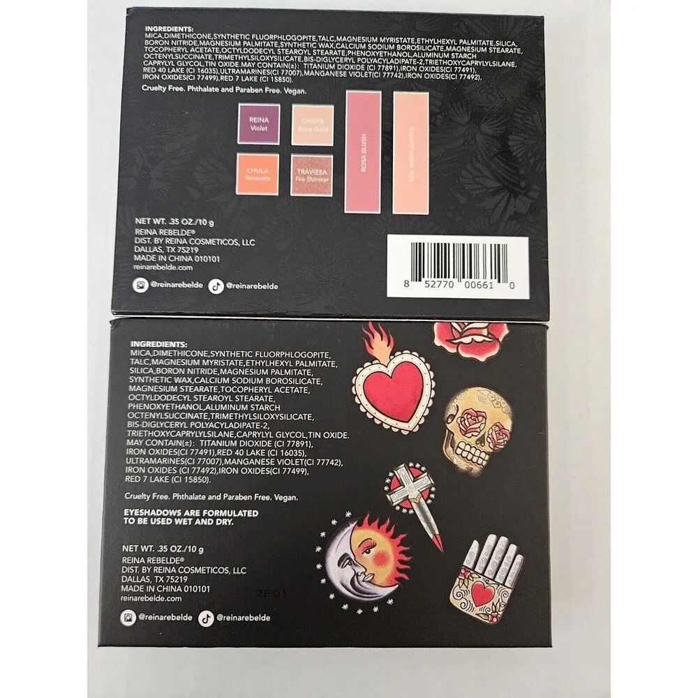 REINA REBELDE Presumida On Your Face + Eye Color Palette Blush 0.35 oz/10g NIB